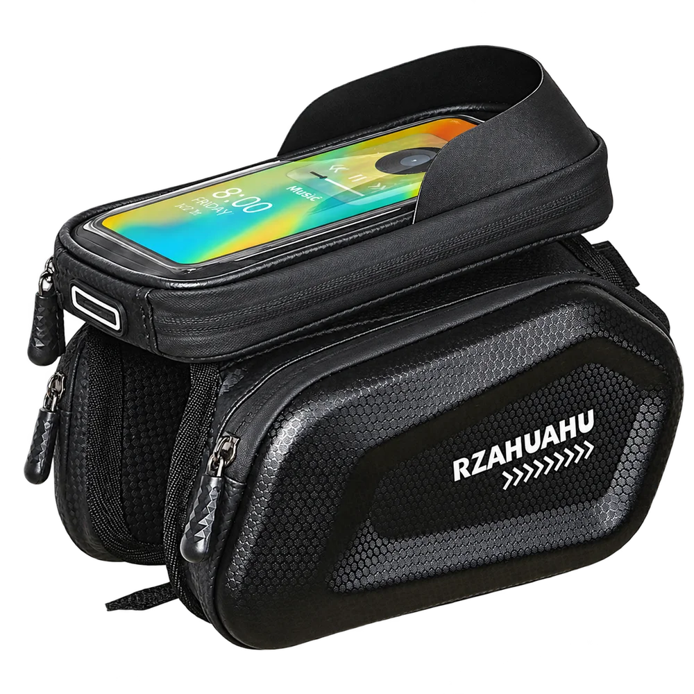 Bolsa frontal para bicicleta com porta-celular